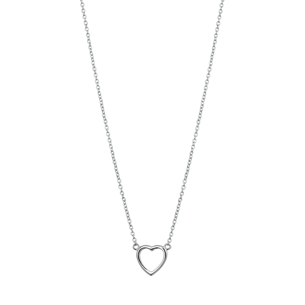 Ketting hart 1,3 mm zilver gerhodineerd