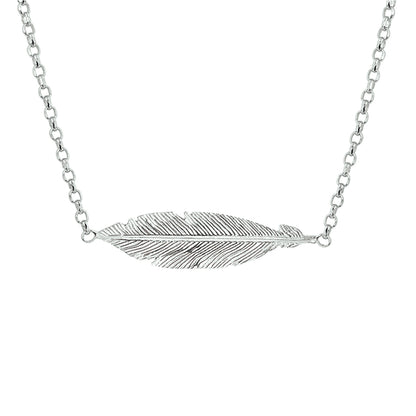 Zilveren ketting met veertje