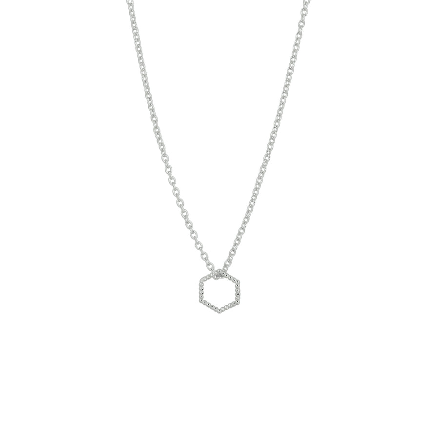 Zilveren ketting met zeshoek, schakel 1,2 mm