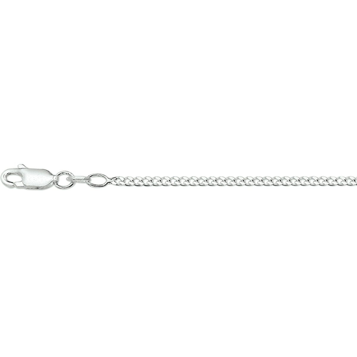 Ketting gourmette 4-zijdes geslepen 2,0 mm zilver wit