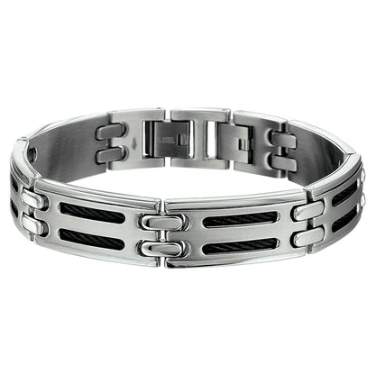 Stalen armband mat en glanzend 13 mm