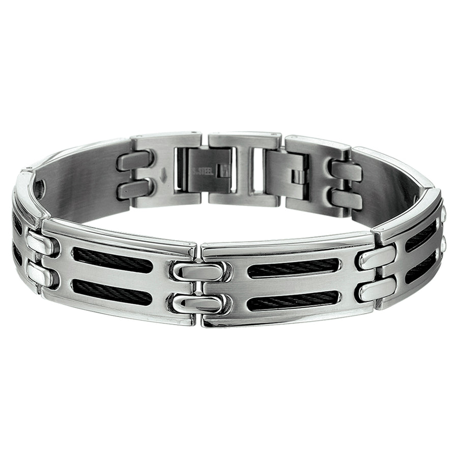Stalen armband mat en glanzend 13 mm