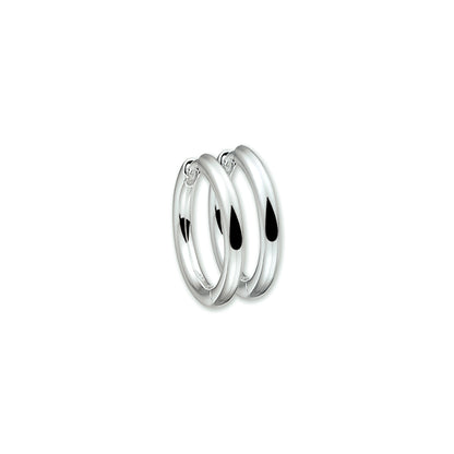 Zilveren klapoorringen rond 20 mm, band 2,5 mm