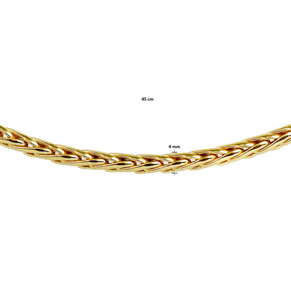 Verguld zilveren vossestaartketting 4 mm – detailfoto
