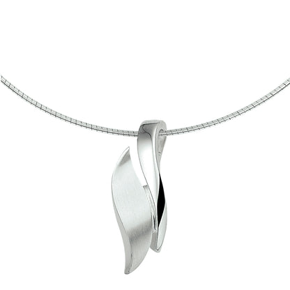 Zilveren omegaketting met hanger, mat en glanzend