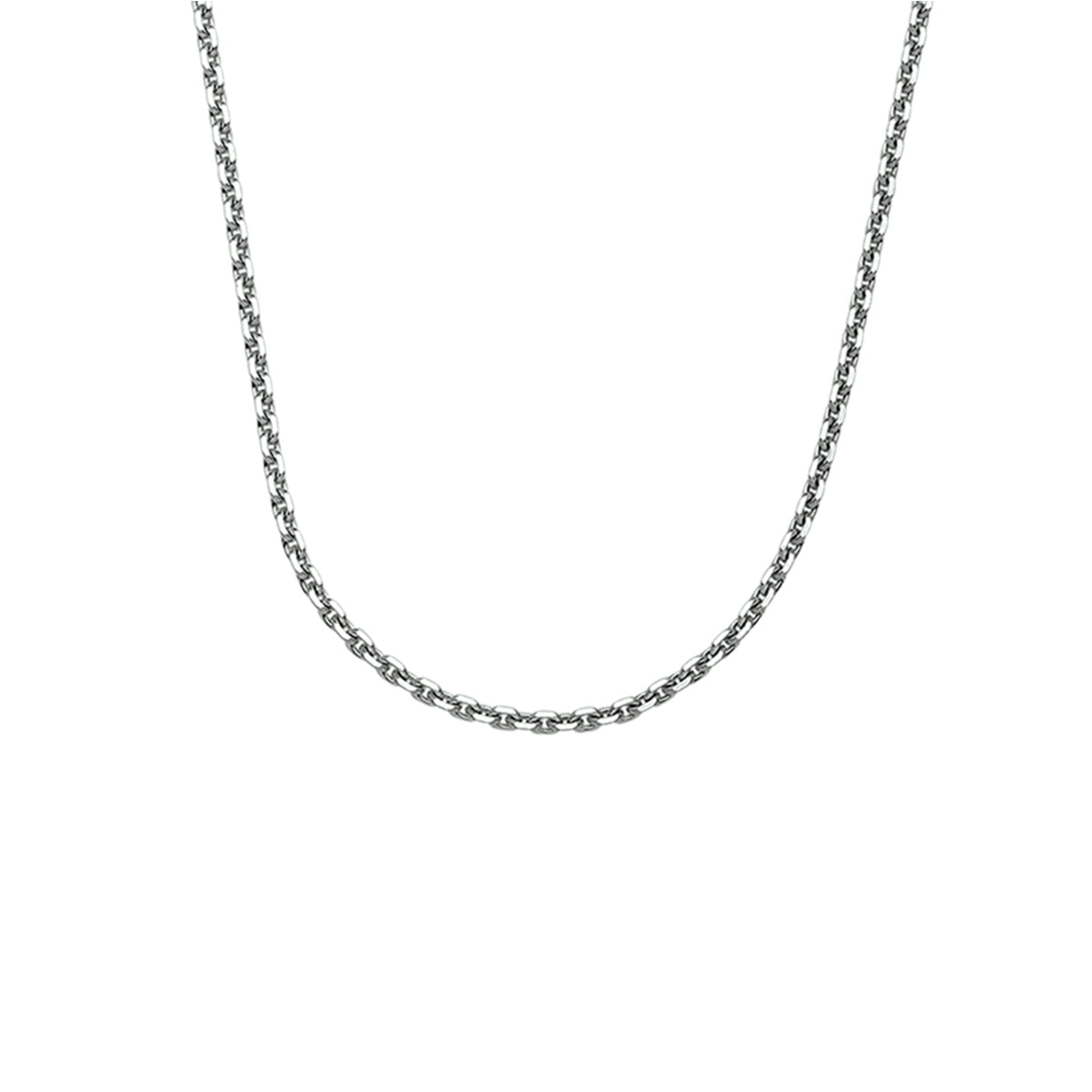 YO&NO ketting anker gediamanteerd 1,3 mm zilver gerhodineerd