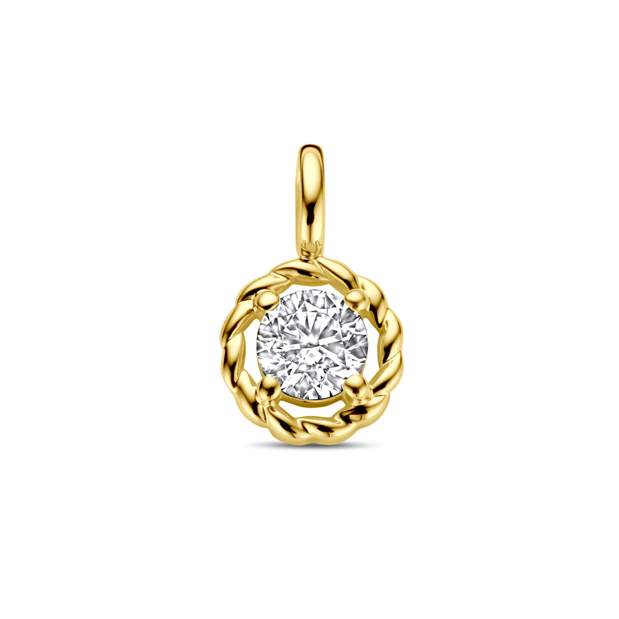 Gouden hanger met zirkonia – 14 karaat