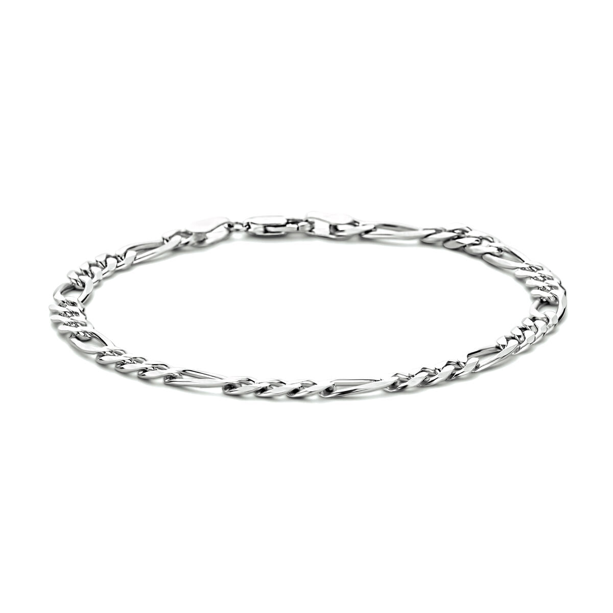 Armband figaro 5,0 mm zilver verguld (geel) of armband of ketting zilver gerhodineerd