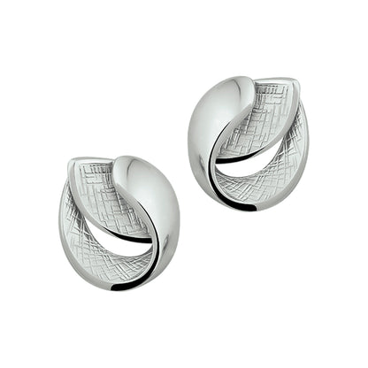 Zilveren oorknopjes gescratcht 19 mm