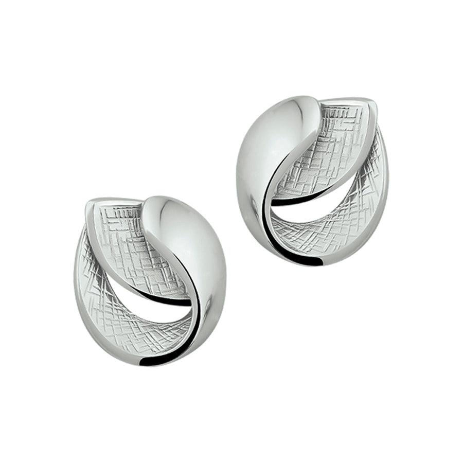 Zilveren oorknopjes gescratcht 19 mm