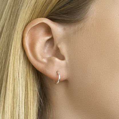 Zilveren set oorringen 9, 11 en 13 mm – zijaanzicht
