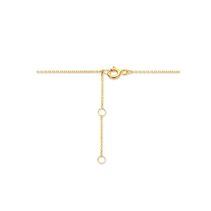 Gouden ketting met veertje – 14 karaat – close-up van de sluiting