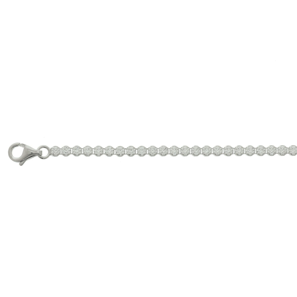 YO&NO Tennisarmband 2,5 mm zilver gerhodineerd