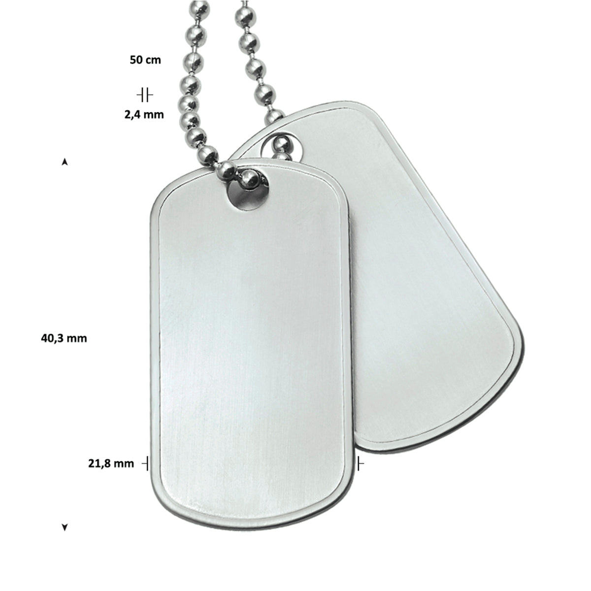 YO&NO graveercollier met 2 dogtags mat staal