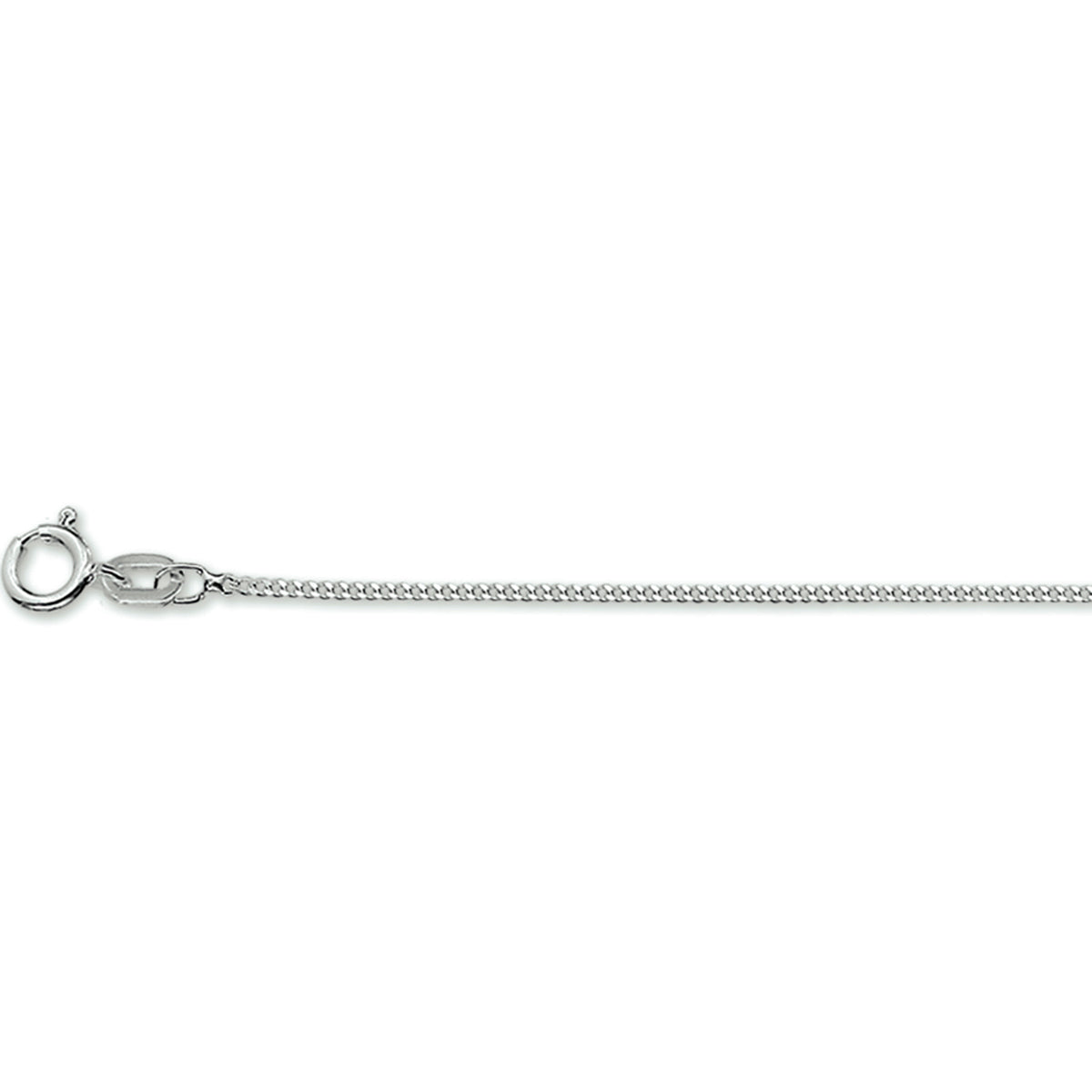 Ketting gourmette 4-zijdes geslepen 1,0 mm zilver wit