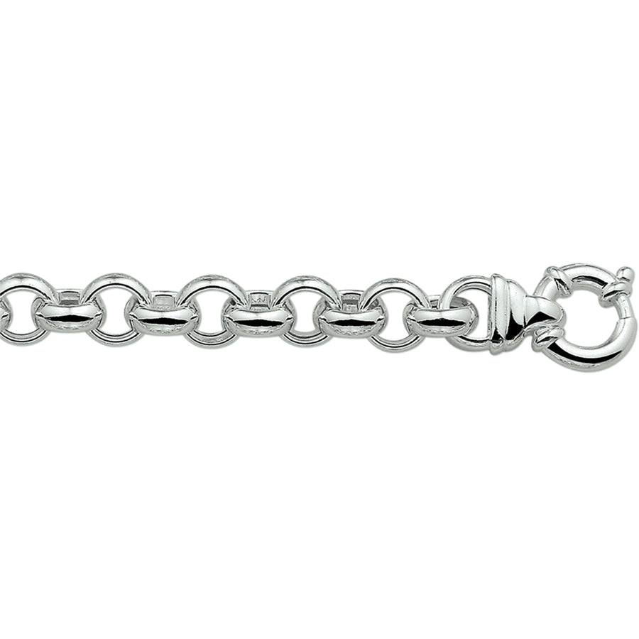 Zilveren jasseron ketting 11 mm met springslot