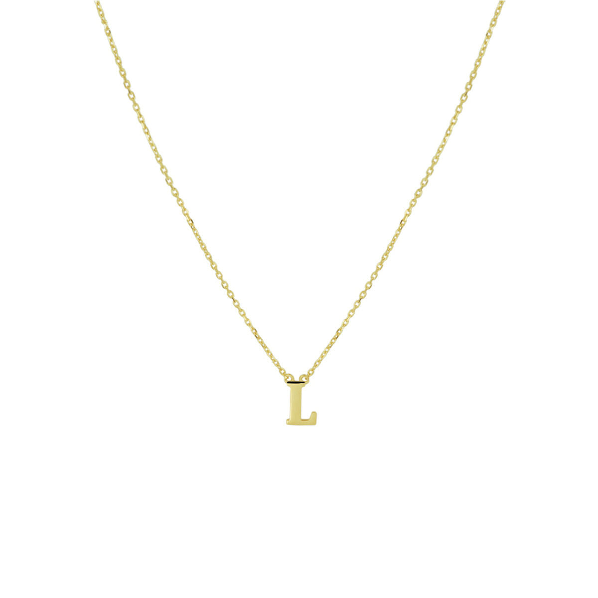 Ketting Anker met letter 14k geelgoud