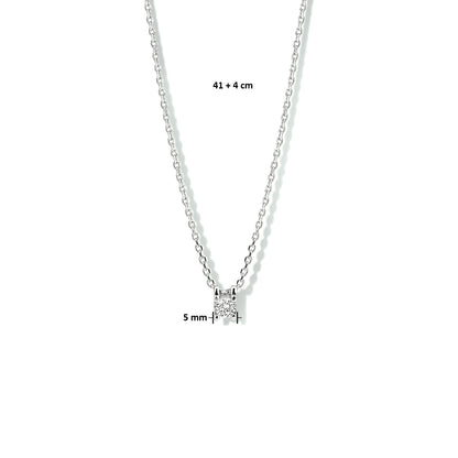 Zilveren ankerketting met zirkonia 4 mm – close-up van de sluiting