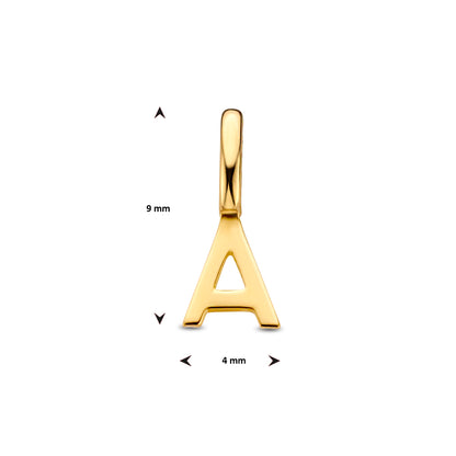 Gouden hanger letter – 14 karaat – detailfoto