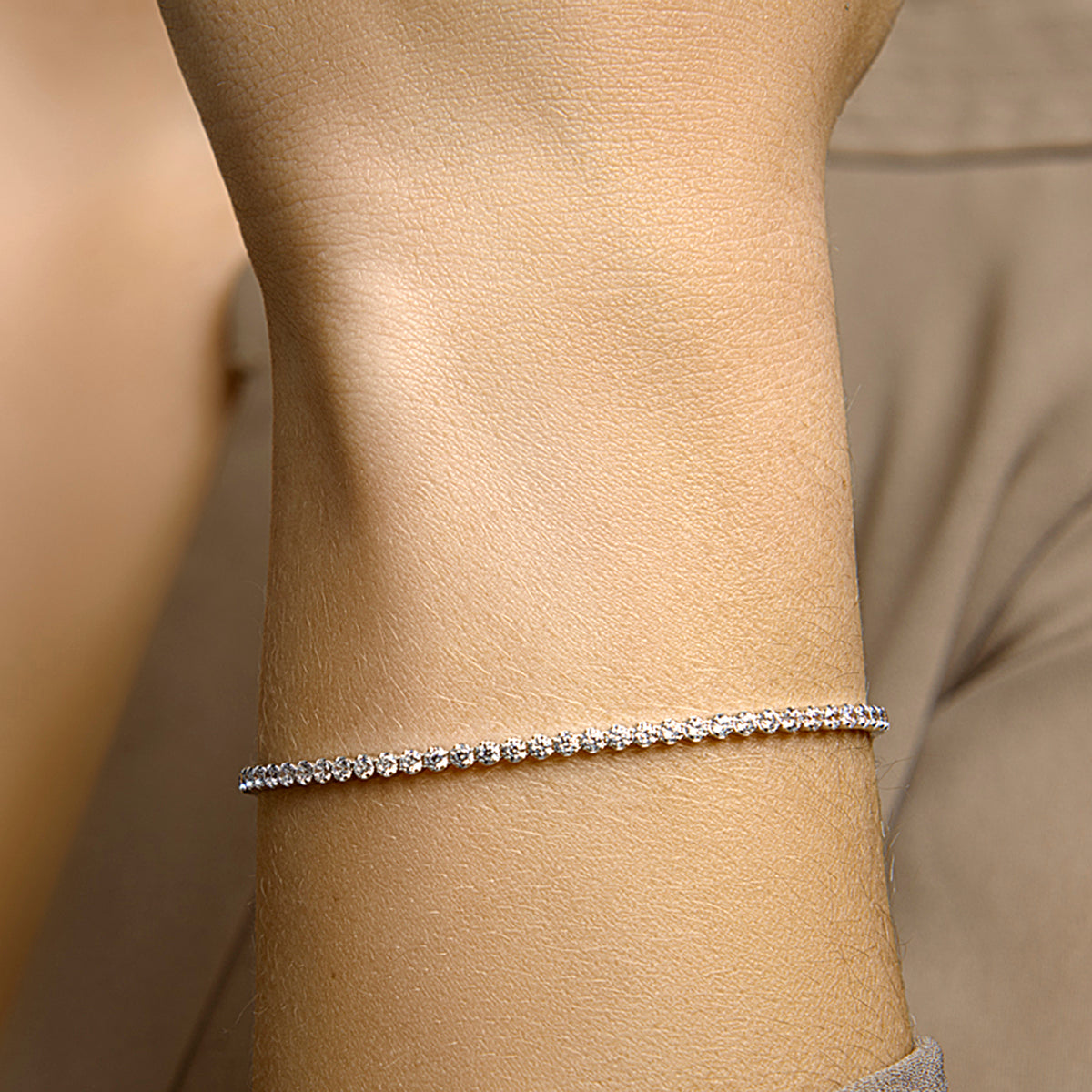 YO&NO Tennisarmband 2,5 mm zilver gerhodineerd