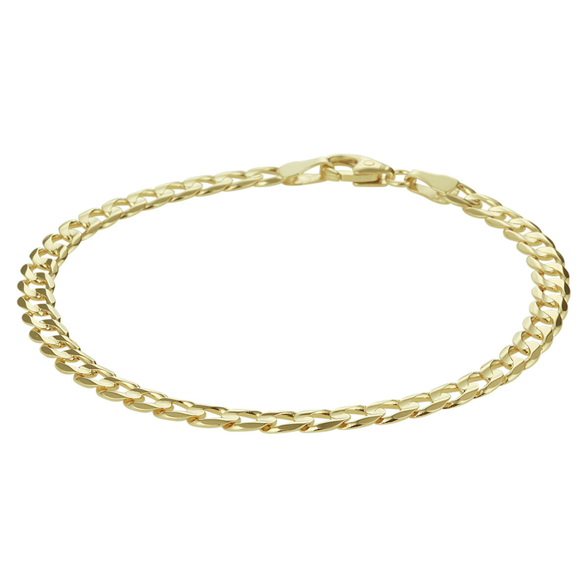 Armband of ketting geslepen gourmette 4,6 mm 14k geelgoud