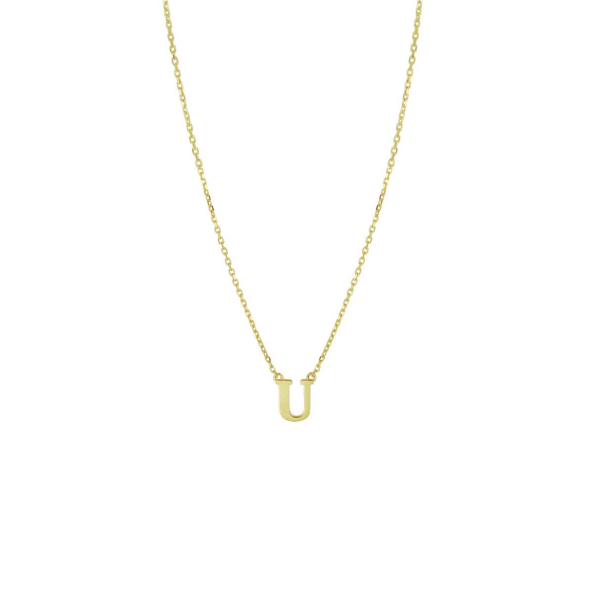 Ketting Anker met letter 14k geelgoud