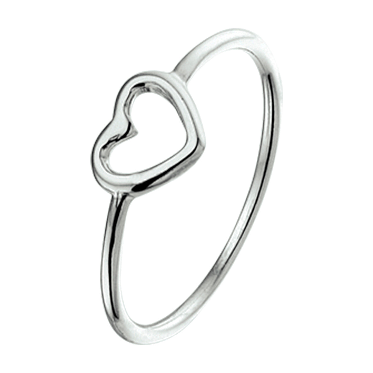 Ring hart zilver gerhodineerd