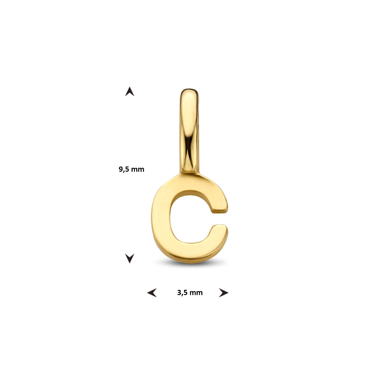 Hanger letter 14K geelgoud