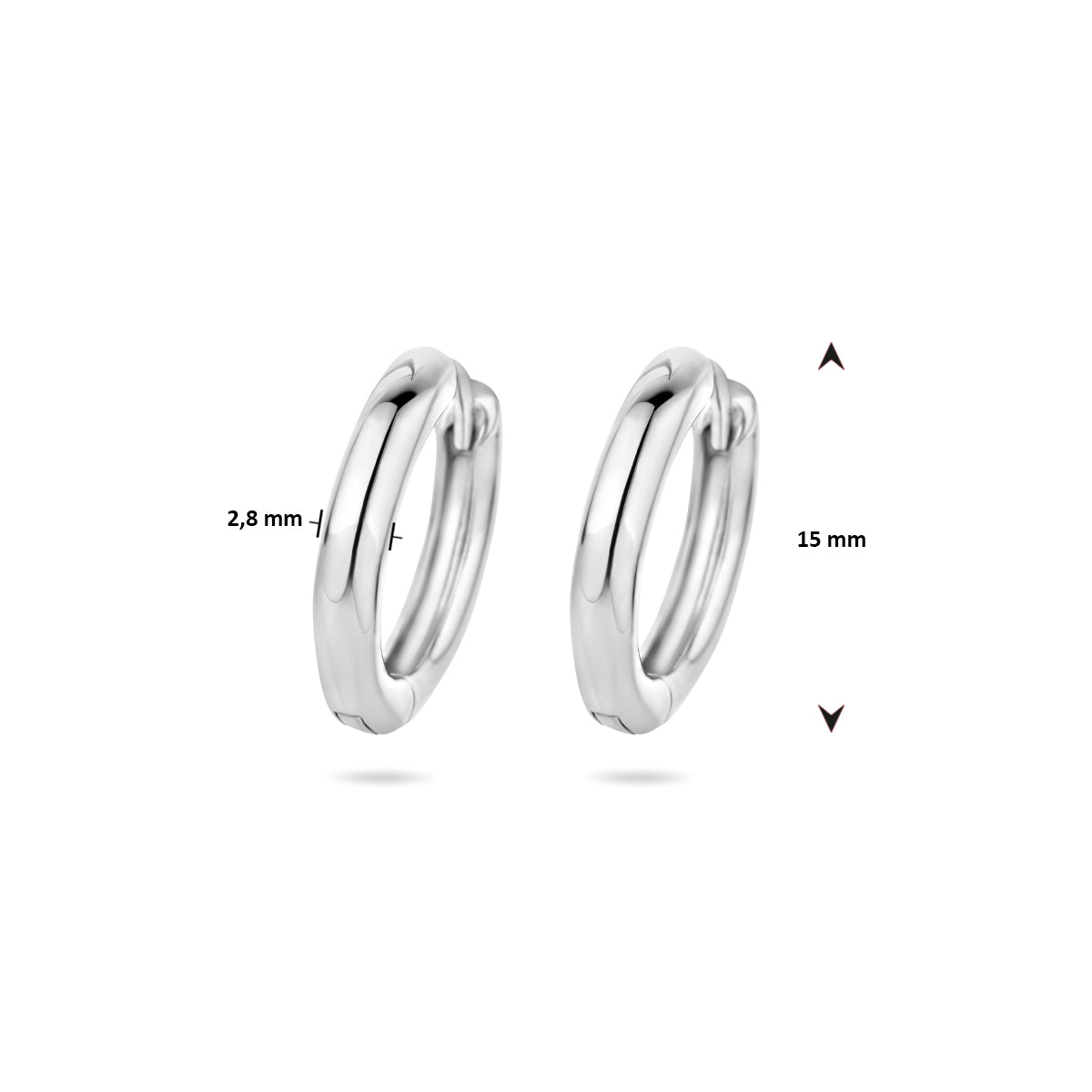 YO&NO oorringen 2,8 mm voor oorringhangers zilver gerhodineerd