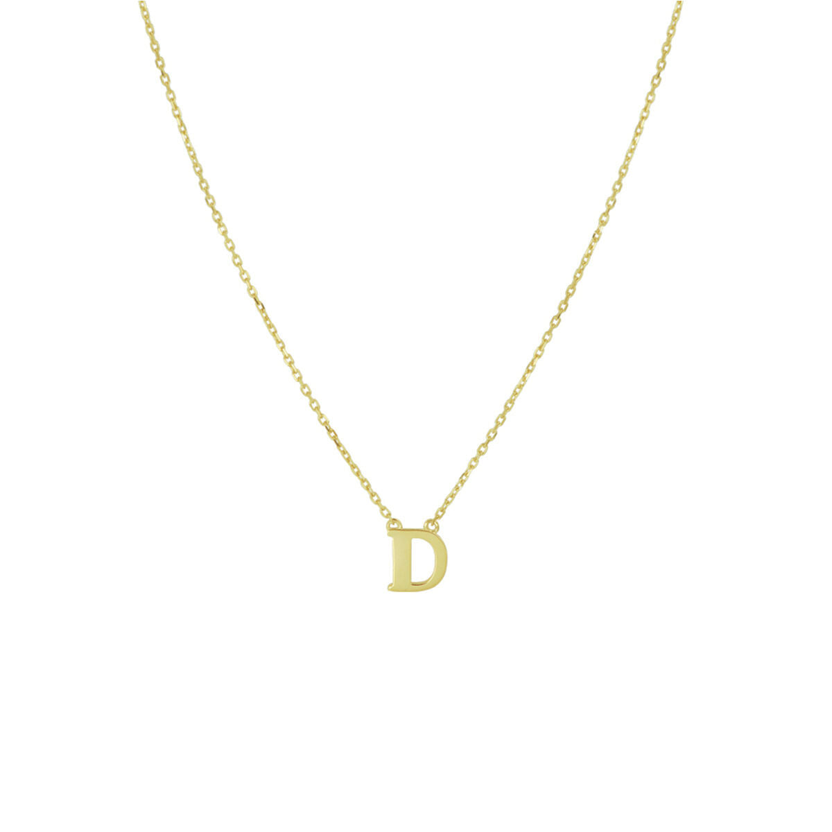 Ketting Anker met letter 14k geelgoud