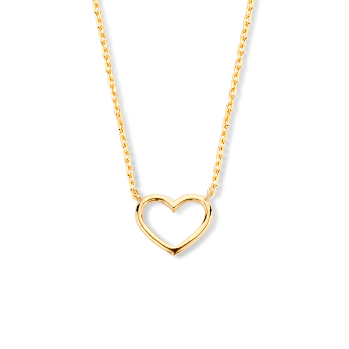 Ketting hart 40 - 42 - 44 cm 14k geelgoud