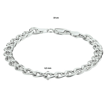 Zilveren ankerketting 6,5 mm – detailfoto