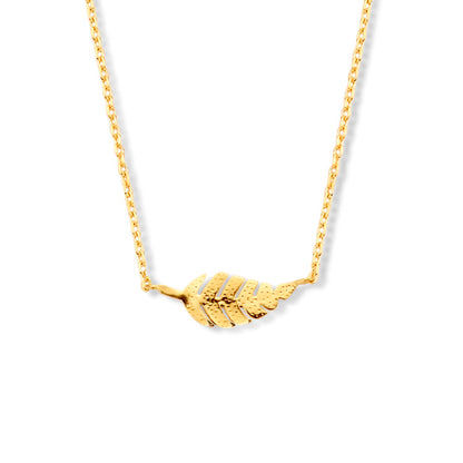 Gouden ketting met veertje – 14 karaat