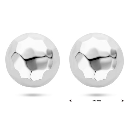 Zilveren oorknoppen rond 30 mm – detailfoto