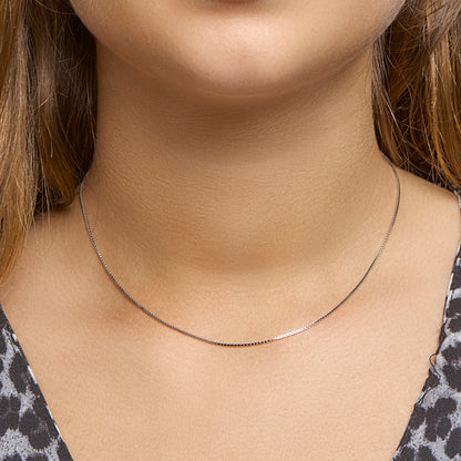 Zilveren venetiaanse ketting 0,9 mm, 38 tot 50 cm – detailfoto