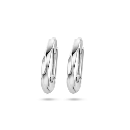 Zilveren klapoorringen gedraaid 15 mm