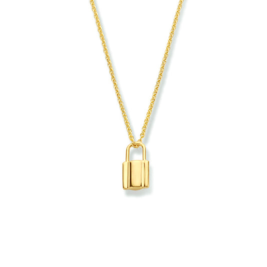 Ketting met hanger slot 40 - 42 - 44 cm 14k geelgoud
