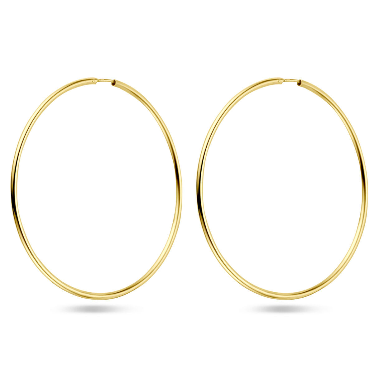 Oorringen 1,8 mm ronde buis 14k goud