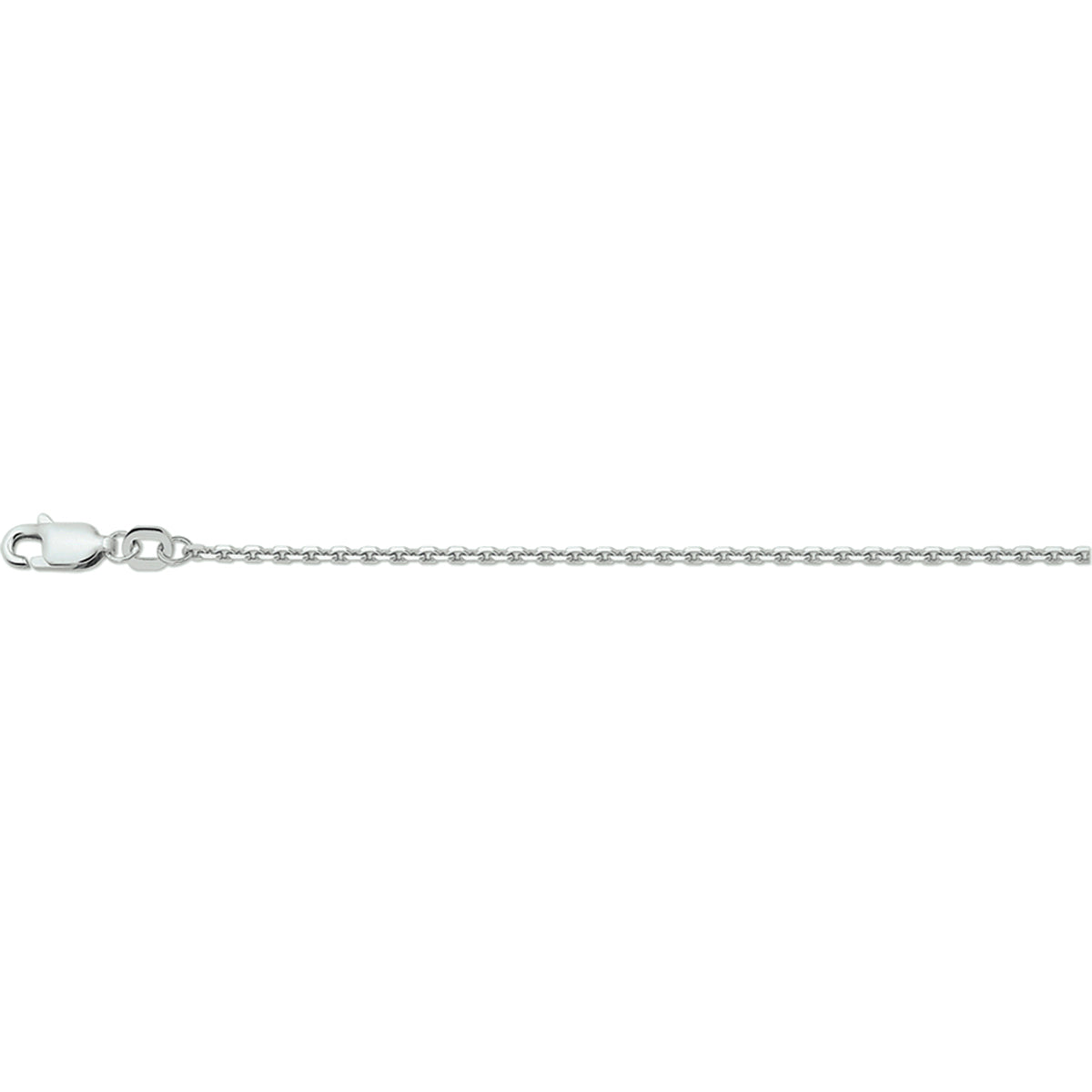 Ketting anker gediamanteerd 1,6 mm zilver gerhodineerd