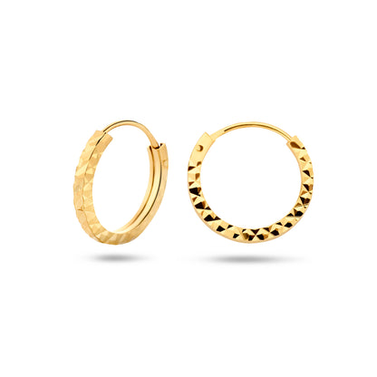 Gouden oorringen gediamanteerd 1,2 mm – 14 karaat