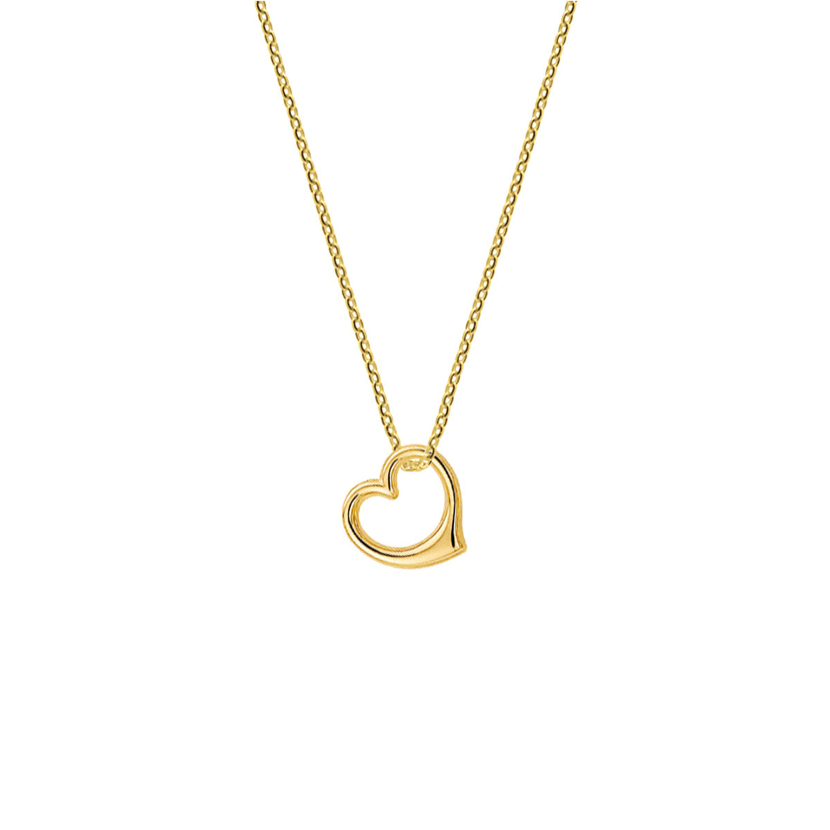 Ketting met hanger hart 14k geelgoud