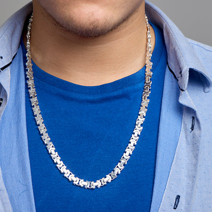 Zilveren koningsketting plat 8,5 mm – close-up van de sluiting