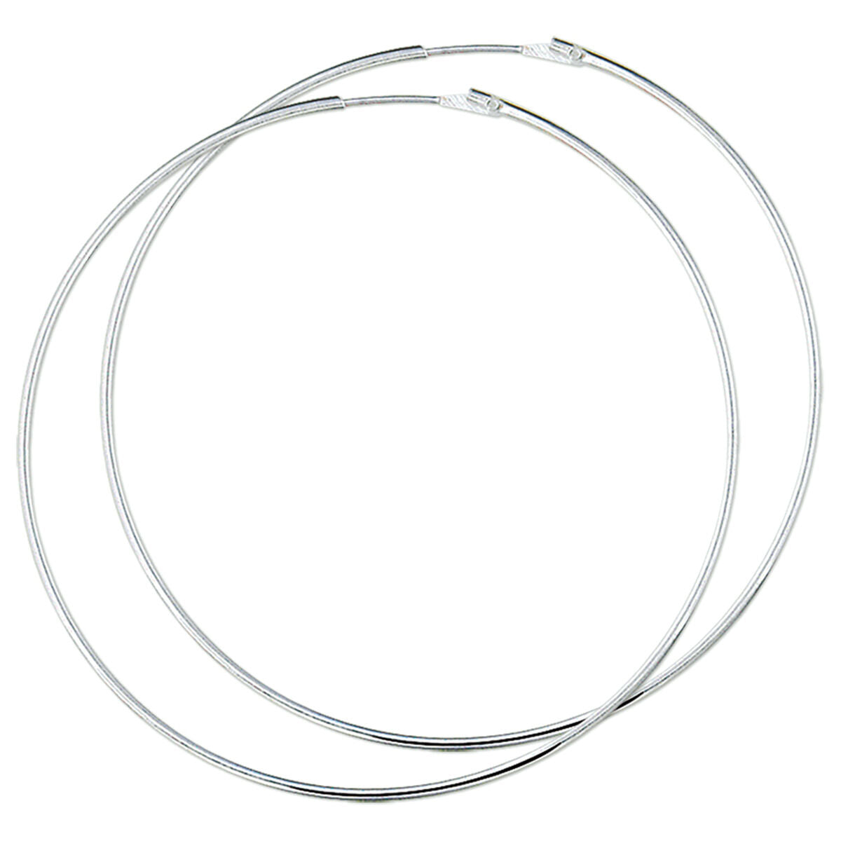 YO&NO oorringen 1,5 mm ronde buis zilver wit