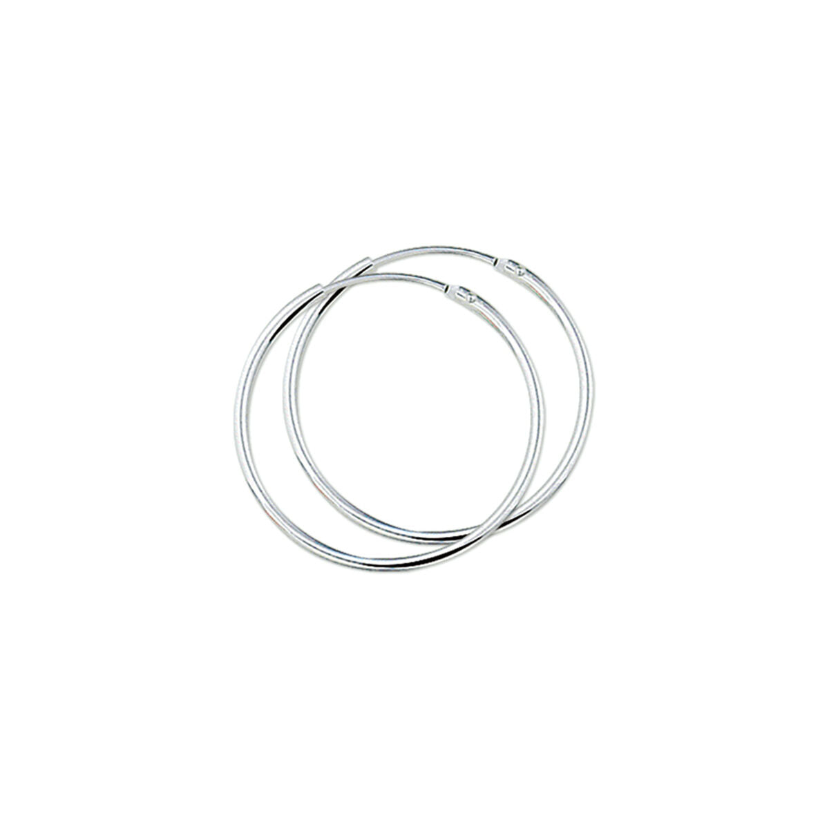 YO&NO oorringen 1,5 mm ronde buis zilver wit