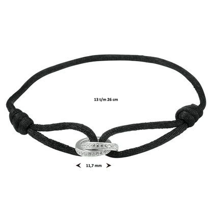 Satijnen armband met zirkonia – detailfoto