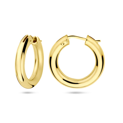 Gouden oorringen 4 mm breed – 14 karaat – vooraanzicht