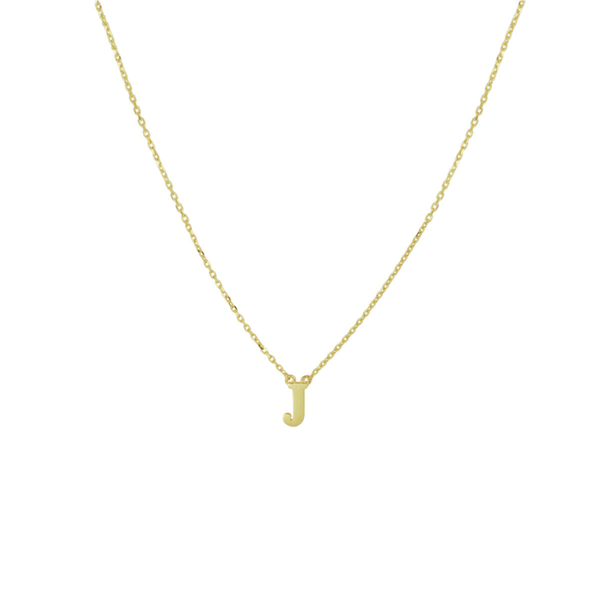 Ketting Anker met letter 14k geelgoud