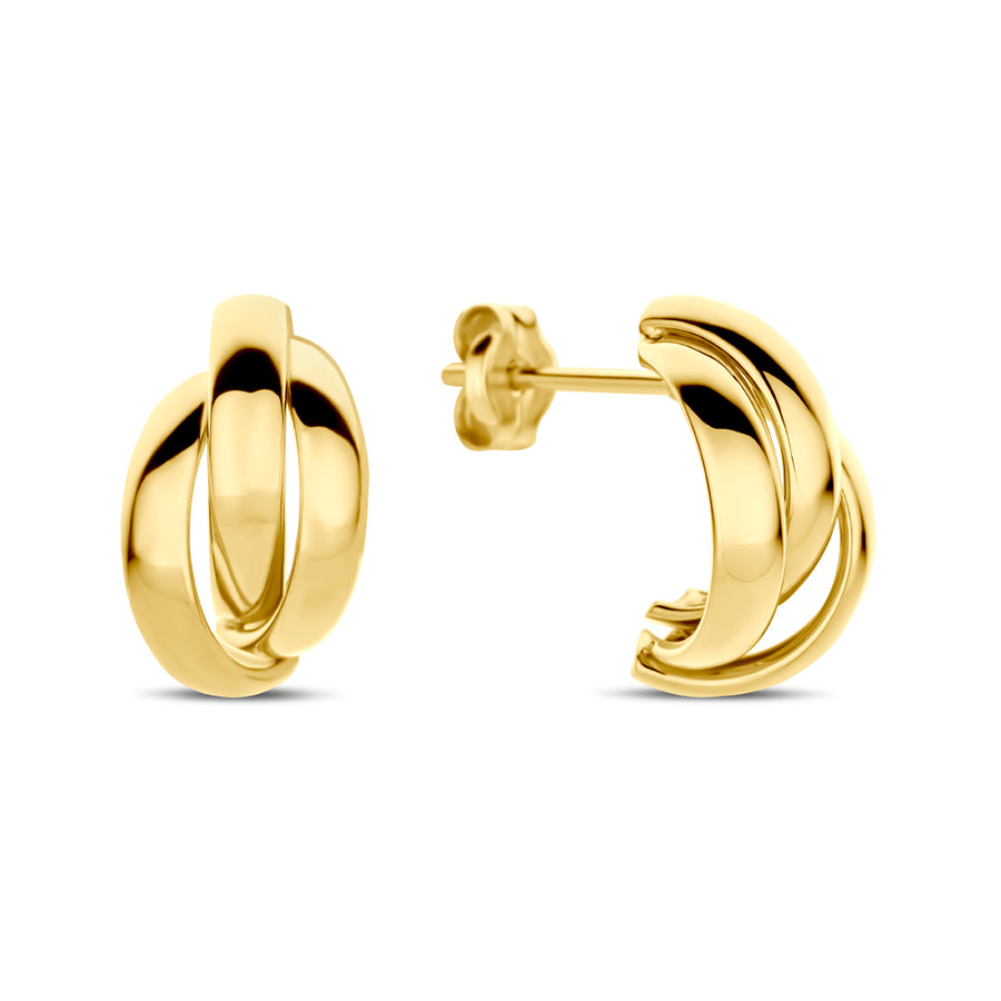 Gouden stekeroorringen 13 mm – 14 karaat
