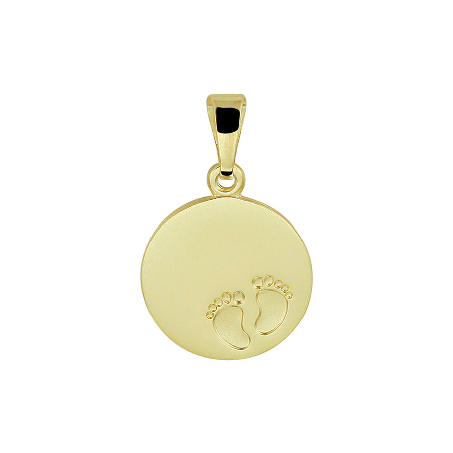 Gouden graveerhanger met voetjes – 14 karaat