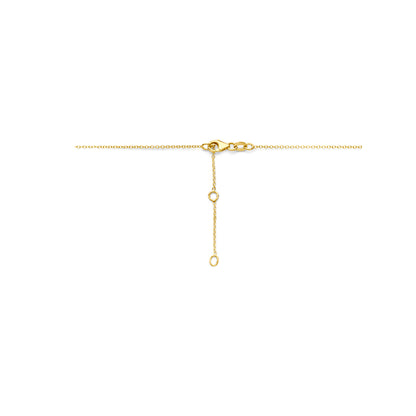 Gouden ketting met hartvormige zirkonia – 14 karaat – close-up van de sluiting